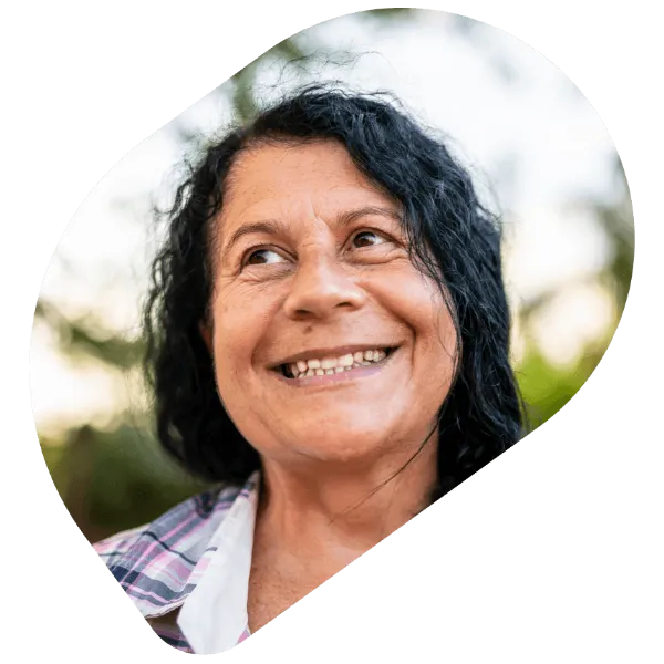 An older woman smiling