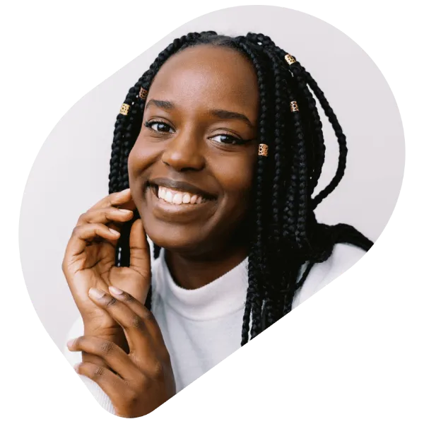 A woman on the phone